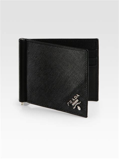 prada mens money clip wallet